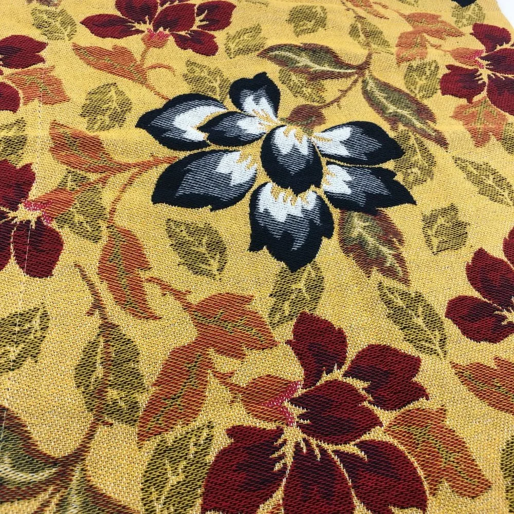 Standard Pillow Shams Domingos Almeida Set/2 NEW Gold Red Black Floral Cotton